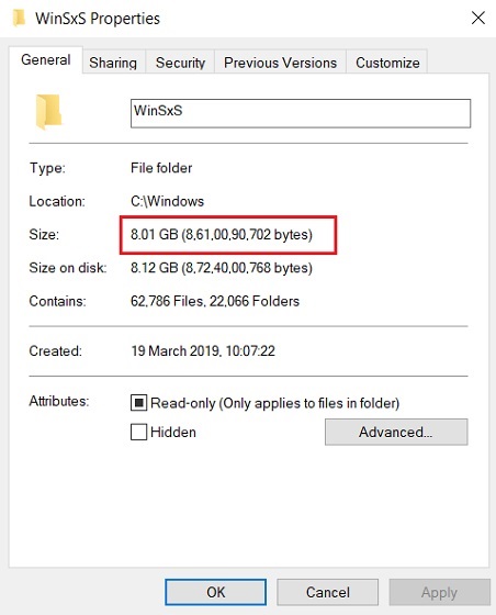 Как удалить папку WinSxS в Windows 10