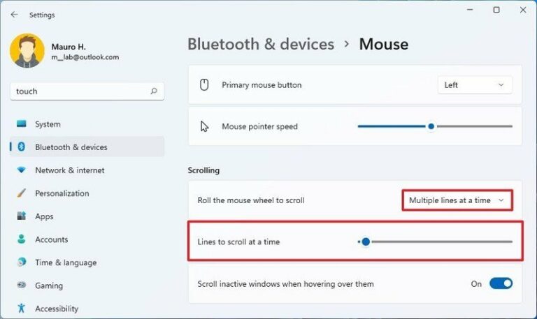 Как изменить настройки прокрутки мыши в Windows 11