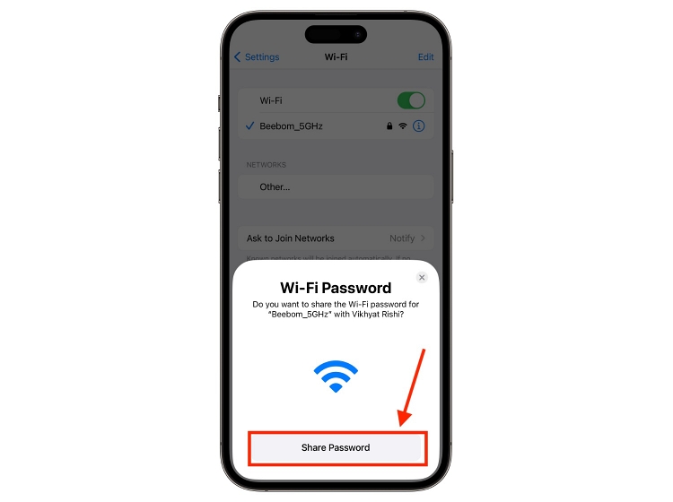 Как поделиться паролем Wi-Fi на iPhone